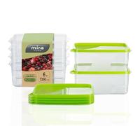 MiraHome boîte fraîcheur récipient congélation 1,3l rectangulaire Haut Lot de 6 Vert