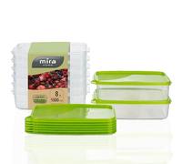MiraHome boîte fraîcheur récipient congélation 1,5l rectangulaire Plat Lot de 8 Vert