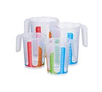MiraHome Lot de 4 verres doseurs multicolores - 2 x 0,5 l - 2 x 1 l - Gobelets en sucre - Farine austrian - Qualité supérieure