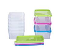 MiraHome - Lot de 8 conteneurs de congélation rectangulaires de 1L - Multicolore - Bocaux de conservation avec couvercle hermétique - Boîtes de conservation transparentes avec couvercle - Boîte de