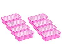MiraHome Lot de 8 paniers de rangement - 20 x 10 x 5,5 cm - 0,7 l - En plastique robuste (sans BPA) - Boîte de rangement pour cuisine et salle de bain