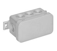Miratic Boite de Derivation Etanche Exterieur IP54 avec 8 presse-étoupes en caoutchouc Boite de Derivation Encastrable et En Saillie Haute Qualité et Résistance aux Intempéries (gris)
