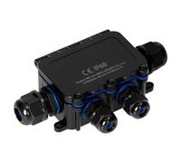 MIRATIC Boite de Derivation Etanche Exterieur IP68 Boite Encastrement HD 0,5-6,0mm² Boîte de Jonction de Câble Ø7-12 mm Résistant aux UV et aux Chocs IK09 (4 voies: 2xM20, 2xM16 - T)