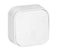 Miratic Bouton Sonnette Filaire Interne IP20 Montage en Surface Interrupteur Mural de Sonnette Max. 230 V Courant Max. 10 A (Blanc)