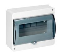MIRATIC Coffret Electrique en Saillie IP40 Tableau Electrique 1 Rangée avec Porte Fumée Boîtier Modulaire Blanc pour Disjoncteurs Fusibles Inclus Bornier N et PE (8 modules)