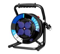 MIRATIC Enrouleur Electrique Professionnel 40m Câble H07RN-F 3x2,5mm² Prise Type E et Disjoncteur Thermique Rallonge Multiprise De Chantier Etanche IP44 Anti-Twist Tambour Robuste avec Frein (3200W)