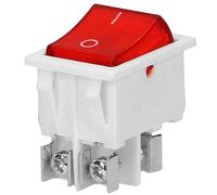Miratic Interrupteur avec Voyant Lumineux Interrupteur avec Bouton Rétroéclairé Bouton On Off à Bascule Encastrable pour Installation Dans le Cockpit ou Multiprise (boîtier blanc/bouton rouge)