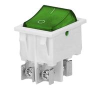 Miratic Interrupteur avec Voyant Lumineux Interrupteur avec Bouton Rétroéclairé Bouton On Off à Bascule Encastrable pour Installation Dans le Cockpit ou Multiprise (boîtier blanc/bouton vert)