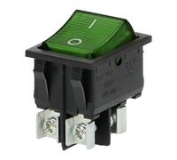 Miratic Interrupteur avec Voyant Lumineux Interrupteur avec Bouton Rétroéclairé Bouton On Off à Bascule Encastrable pour Installation Dans le Cockpit ou Multiprise (boîtier noir/bouton vert)