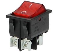 Miratic Interrupteur avec Voyant Lumineux Interrupteur avec Bouton Rétroéclairé Bouton On Off à Bascule Encastrable pour Installation Dans le Cockpit ou Multiprise (boîtier noir/bouton rouge)