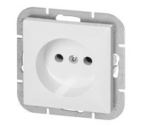 MIRATIC Prise De Courant Simple Sans Terre Prise Electrique Encastrable 2P 16A 250V Compatible Avec Plaques Murales Pour Prises Électriques Série Pearl (blanc)