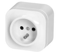 Miratic Prise Electrique 2P+T 16A/230VAC IP20 Version Francaise Prise en Saillie pour Montage Mural en Interieur Prise Murale avec Finition Brillante