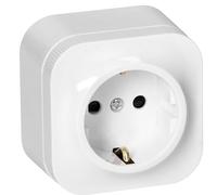 Miratic Prise Electrique 2P+T Schuko 16A/230VAC IP20 Version Allemande Prise en Saillie pour Montage Mural en Interieur Prise Murale avec Finition Brillante