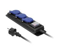Miratic Prise Exterieure Etanche Rallonge d'Atelier Etanche IP44 3 Prises IP44 Câble Caoutchouc Interrupteur Etanche avec Câble (5 m)
