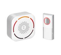 Miratic Sonnette sans Fil Exterieur Etanche avec 36 Sons Portée Max 150 m Volume Réglable sur 5 Niveaux 0-86 DB Signalisation Optique et Sonore Blanc (Secteur)