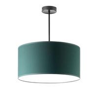 Miratic Suspension Luminaire avec Source Lumineuse Remplaçable Luminaire Plafonnier pour Ampoule à Culot E27 max. 60W (Ampoule Non Incluse) Abat-Jour en Tissu Version Courte (vert bouteille)