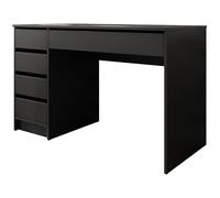 Mirjan24 Bureau Ada 5 tiroirs universels pour étudiant ou ordinateur, table de travail, pour chambre d'adolescent, chambre d'enfant (noir)