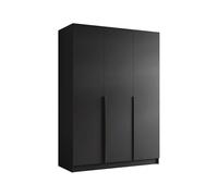 Mirjan24 Cikzori I Penderie avec étagères et tringle à vêtements - Armoire polyvalente à portes pivotantes - Élégante penderie 3 portes (noir)