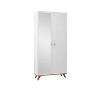 Mirjan24 Felice 5 AF Armoire à portes battantes pour couloir et couloir 2 portes Armoire multi-usages (blanc Molet/chêne Craft)