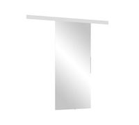 Mirjan24 Système de porte coulissante Mirror Kit complet pour portes coulissantes avec guidage au sol, séparateurs et portes intérieures (blanc + miroir, modèle 90)