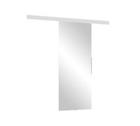 Mirjan24 Système de porte coulissante Mirror Kit complet pour portes coulissantes, espacement, cloisons intérieures (blanc + miroir, modèle 70)