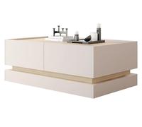 Mirjan24 Table basse Zarpant L97 4K avec 4 rabats - Table basse élégante - Table de salon - Table à thé (sable beige / chêne Cremona)