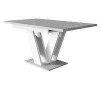 Mirjan24 Table de Salle à Manger rectangulaire Atraks - Pratique - Table de Cuisine - Table Extensible - Blanc Mat/béton