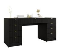 Mirjan24 Tireno ureau 9 tiroirs avec façades rainurées pour étudiant ou enfant, bureau d'ordinateur, table pour chambre d'adolescent, chambre d'enfant (Molet)