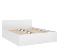 Mirjan24 Tokyo Lit double élégant avec sommier à lattes pour chambre à coucher, cadre de lit, meuble de lit, lit double (blanc alpin, 160 x 200 cm)