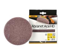 Mirka Abranet Ace HD Disques abrasifs filet Ø 150mm autoagrippant/grain P40 / 5 pcs / AH24100540 / Pour ponceuses excentriques 150mm / pour poncer les surfaces dures, bois, mastic, peinture, métal