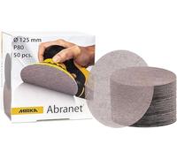 Mirka Abranet Disque abrasif auto-agrippant Ø 125 mm P80 50 pcs | Convient à toutes ponceuses excentriques 125mm pour ponçage bois mastic peinture plastique efficace micro-perforée