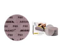MIRKA Abranet Disques abrasifs filet Ø 150 mm autoagrippant - Grain P80-50 pcs & Abranet Grille abrasive Ø 125mm autoagrippant - Grain P120-50 pcs