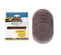 Mirka Abranet Lot de 10 disques abrasifs en maille de 125 mm de diamètre 125mm de chaque grain P80 - P600 + support de protection/pour toutes les ponceuses excentriques et ponceuses