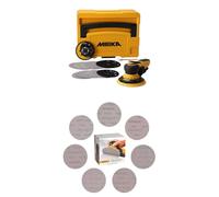 Mirka DEROS II 5650 Ponceuse excentrique avec aspiration pour papier abrasif Ø 125 et 150mm, course 5,0mm et Abranet Disques abrasifs filet Ø 150mm auto-agrippants, Mix-Pack 5x chaque grain