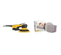 Mirka DEROS II 650 Ponceuse excentrique avec aspiration pour disque abrasif & Abranet Disques abrasifs filet Ø 150 mm autoagrippant - Grain P180-50 pcs - pour poncer le bois, le mastic