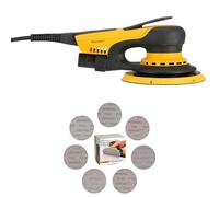 Mirka DEROS II 680 Ponceuse excentrique avec aspiration pour papier abrasif Ø 150mm, course 8,0mm et Abranet Disques abrasifs Ø 150mm autoagrippant, Mix-Pack 5 de chaque grain (80-600), 35 pcs