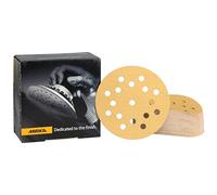 Mirka disque abrasif Gold auto-agrippant Ø 150 mm 17 trous P120 | Papier abrasif universel Mirka compatible ponceuses 17 trous idéal plâtre mastic panneaux bois peinture finition lisse rapide