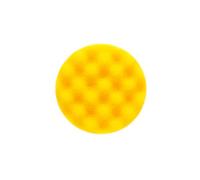 Mirka Eponge de polissage en mousse Ø85mm x 25mm / jaune gaufré/pour la finition et le polissage/pour les polis Polarshine / 1-Pack