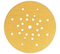 Mirka Gold papier abrasif Ø225mm autoagrippant 27 trous/grain P60 / 25 pces/Pour ponceuse de cloisons sèches/Pour poncer le plâtre, le mastic, les panneaux de particules, le bois, la peinture
