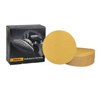Mirka Gold Papier abrasif universel Ø 150mm / autocollant/grain P120, 100 pces/Pour poncer le plâtre, le mastic, les panneaux de particules, le bois, la peinture