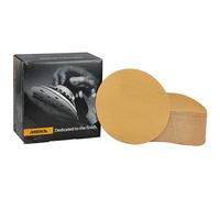 Mirka Gold Papier abrasif universel Ø 150mm / autocollant/grain P80, 100 pes/Pour poncer le plâtre, le mastic, les panneaux de particules, le bois, la peinture