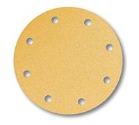 Mirka Gold Papier abrasif universel Ø 200mm autoagrippant 9 trous, grain P400, 50 pces/Pour poncer le plâtre, le mastic, les panneaux de particules, le bois, la peinture