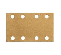 Mirka Gold Papier abrasif universel 81x133mm autoagrippant 8 trous/grain P150, 100 pces/Pour poncer le plâtre, l'enduit, les panneaux de particules, le bois, la peinture