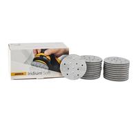 Mirka Iridium Soft Disques abrasifs Ø 77 mm/Grain P400 / autoagrippant Multifit / 20 pièces/Abrasifs à base de mousse pour un ponçage à sec précis, ponçage de vernis, finition
