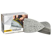 Mirka Iridium Triangle de ponçage Papier abrasif Premium 100x152x152mm 36 trous autoagrippant grain 100, 50 pces/Pour poncer la peinture, mastic, apprêt, bois, acier, minéraux, plastique