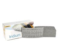 Mirka Iridium Papier abrasif Premium 93x180mm autoagrippant 45 trous, grain 40, 50 pces/Pour poncer la peinture, le mastic, l'apprêt, le bois, l'acier, les matériaux minéraux, le plastique