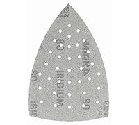 Mirka Iridium Triangle de ponçage Papier abrasif Premium 100x152x152mm 36 trous autoagrippant grain 80, 10 pcs/Pour poncer la peinture, mastic, apprêt, bois, acier, minéraux, plastique
