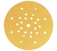 Mirka Gold Papier abrasif universel Ø 225mm autoagrippant 27 trous/grain P120 / 10 pièces/Pour poncer le plâtre, le mastic, les panneaux de particules, le bois, la peinture