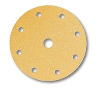 Mirka Papier abrasif Gold auto-agrippant 150 mm 9 trous P80 100 pcs | Papier abrasif universel pour plâtre mastic panneaux bois peinture compatible ponceuse 9 trous auto-agrippant grain P80