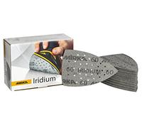 Mirka Iridium Triangle de ponçage Papier abrasif Premium 100x152x152mm 36 trous autoagrippant grain 60, 50 pces/Pour poncer la peinture, mastic, apprêt, bois, acier, minéraux, plastique